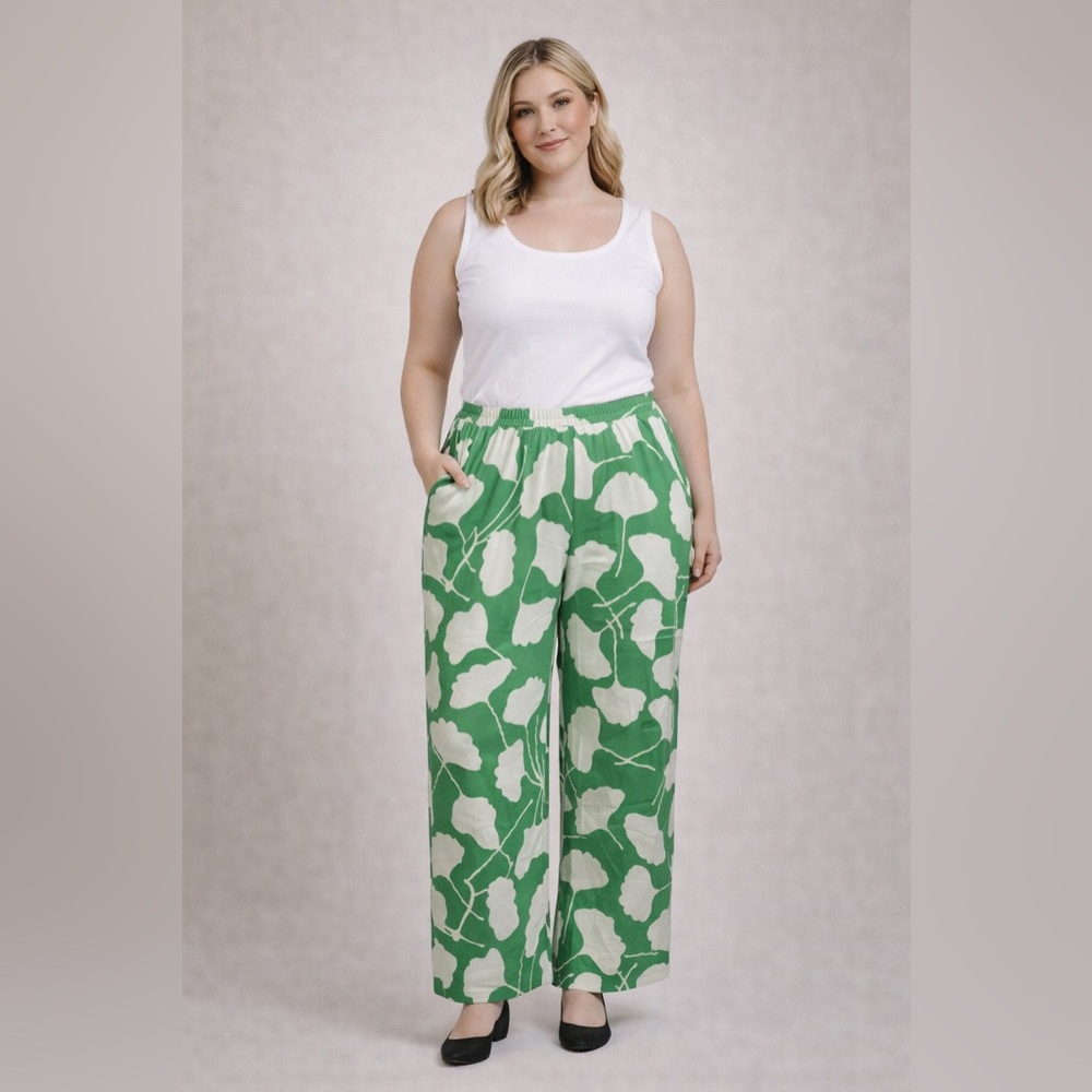 Diane von Furstenberg x Target Ginkgo Wide Leg Pants XXL Green